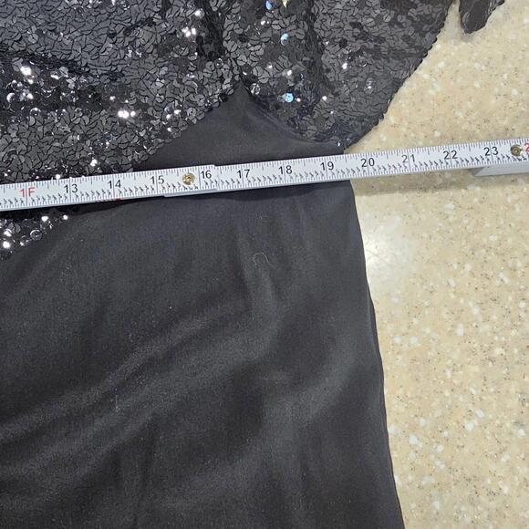 Nina Ricci Paris Sequin Blouse Black 100% Silk Vintage Top Women's Sz 8 - Picture 6 of 11